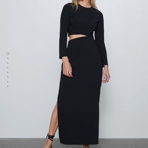 NWT ZARA BLACK CUT OUT MAXI DRESS